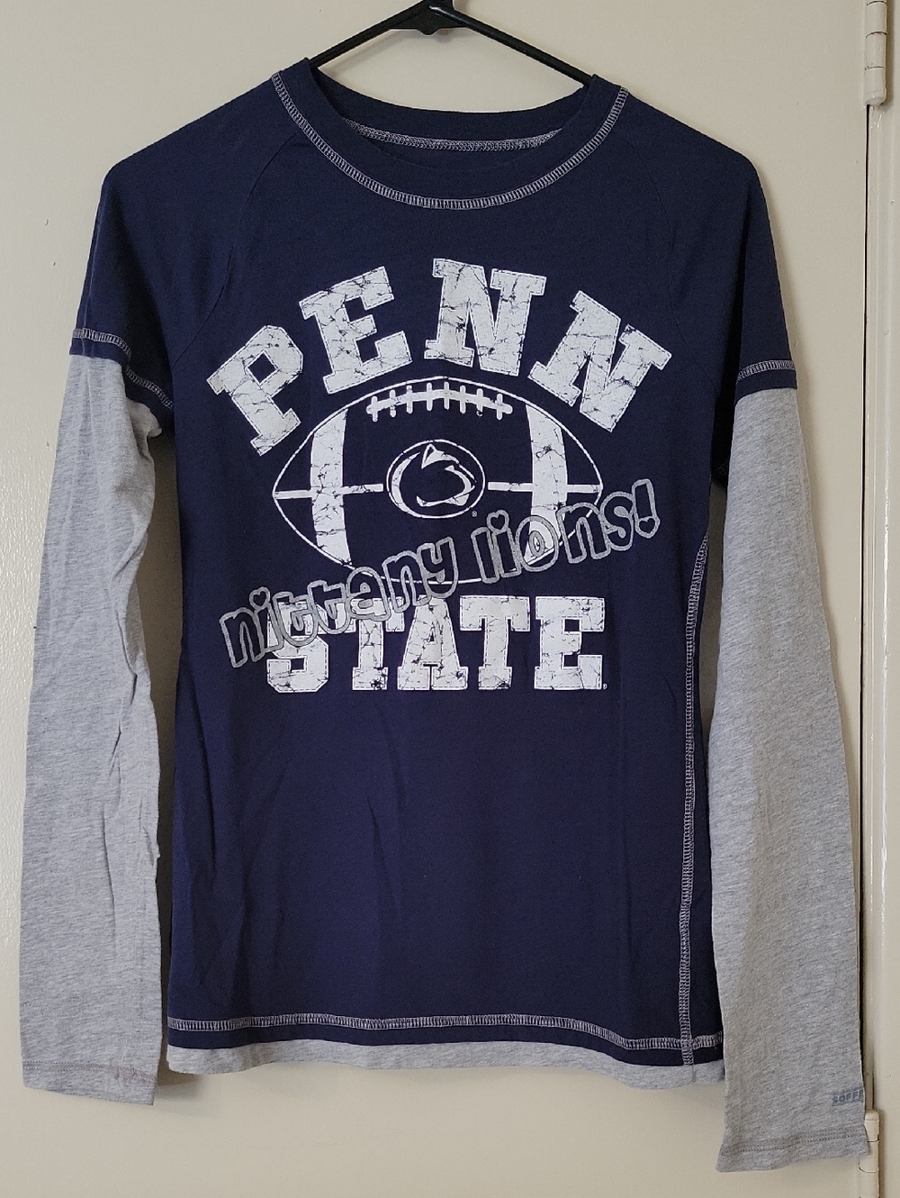 Soffe Navy and Gray Penn State Long Sleeve Tee